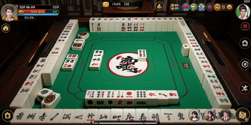 Tampilan gameplay Mahjong yang menantang dan menyenangkan di 555F.