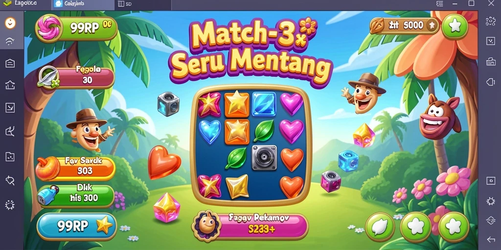 Gameplay seru dari permainan Match-3 yang menantang.