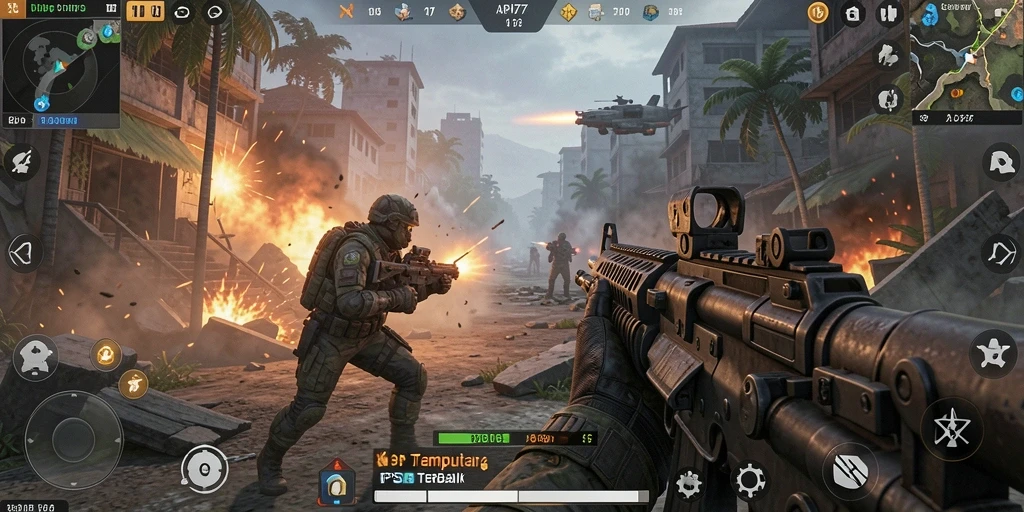 Gameplay mendebarkan dalam API77 dengan aksi tembak-menembak intens.