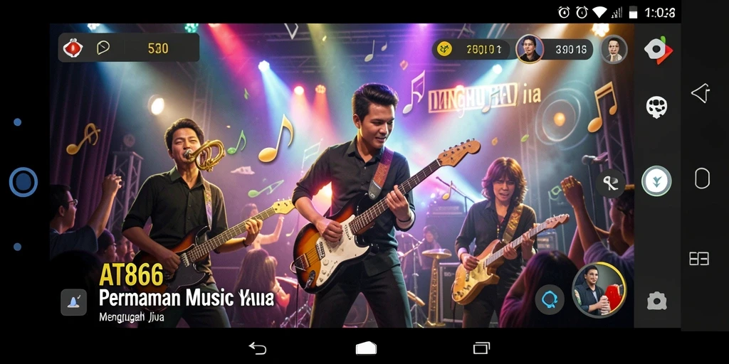 Gameplay menarik dengan berbagai pilihan lagu dan tantangan.