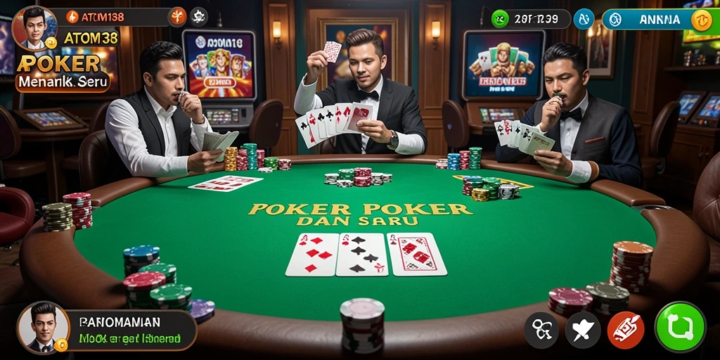 Tampilan screenshot game ATOM138 memperlihatkan aksi seru permainan Poker.