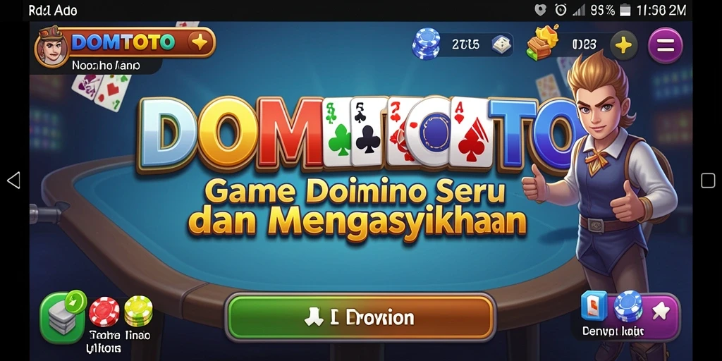 Tampilan screenshot dari gameplay game Domino yang menarik.