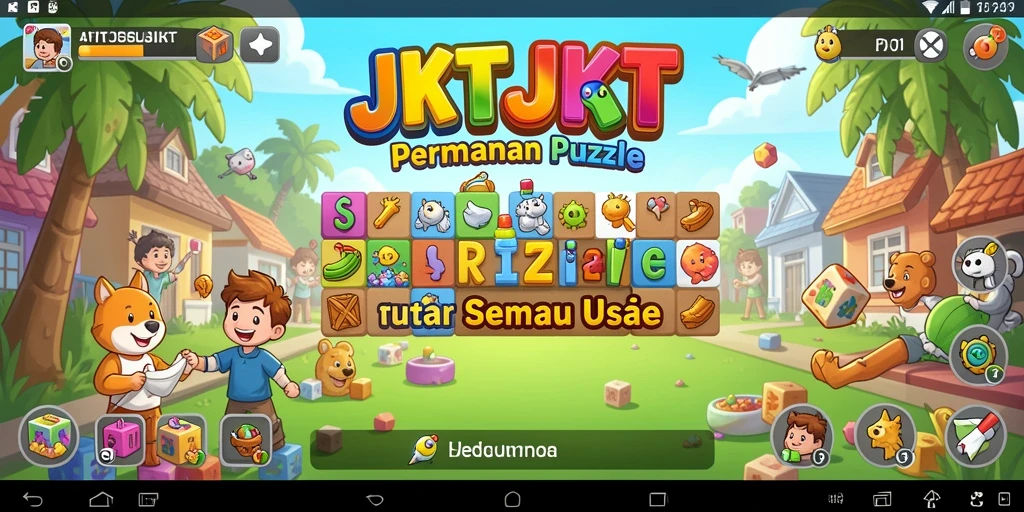 Screenshot gameplay JKTJKT menampilkan tantangan puzzle yang menegangkan.