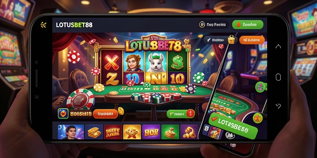 Gameplay menarik LOTUSBET88 menampilkan berbagai permainan Kasino.