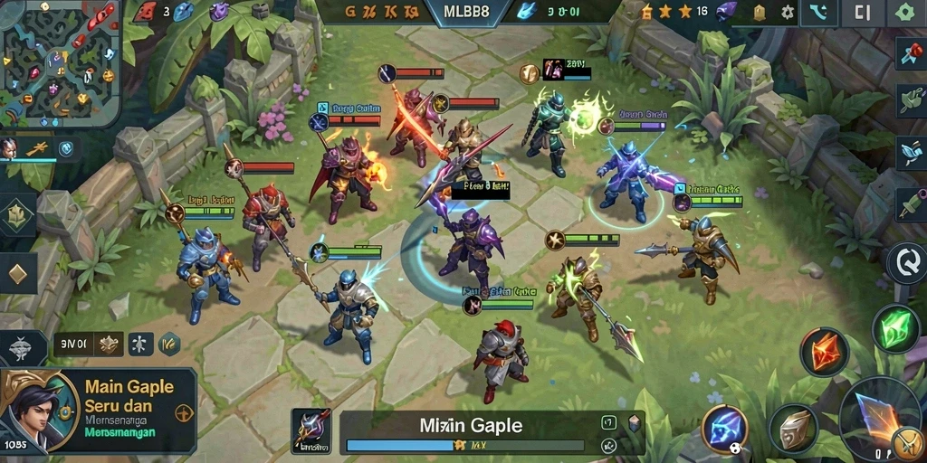 Tampilan gameplay seru dari MLBB8 saat bermain Gaple.