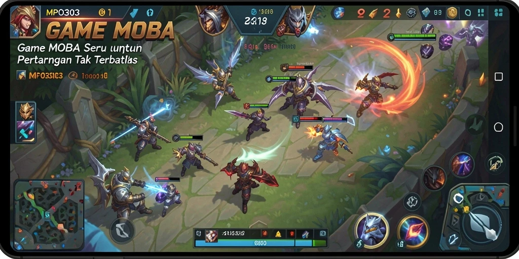 Screenshot gameplay MPO303 menampilkan pertarungan tim yang intens.