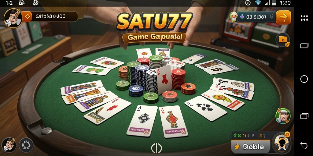Screenshot gameplay SATU77 yang menampilkan keseruan Gaple.