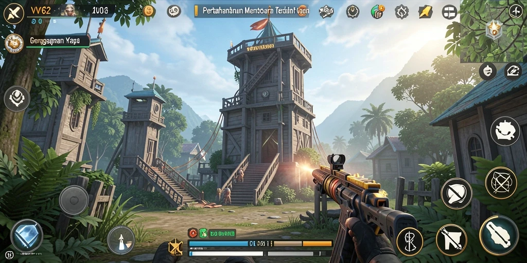 Tampilan menarik dari gameplay Tower Defense yang seru.